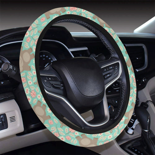 Hippopotamus Pattern Print Design 02 Car Steering Wheel Cover