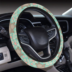 Hippopotamus Pattern Print Design 02 Car Steering Wheel Cover