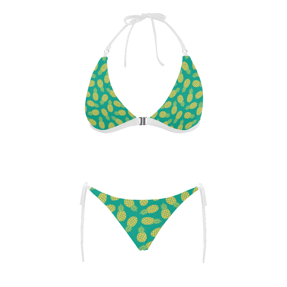Pineapples pattern green background Sexy Bikinis Two-Piece Swimsuits