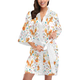 cute tribal fox pattern Women's Short Kimono Robe