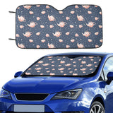 Tea pots Pattern Print Design 04 Car Sun Shade