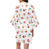 Cake cupcake design pattern Women's Short Kimono Robe