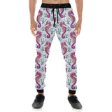 Purple seahorse blue coral pattern Unisex Casual Sweatpants