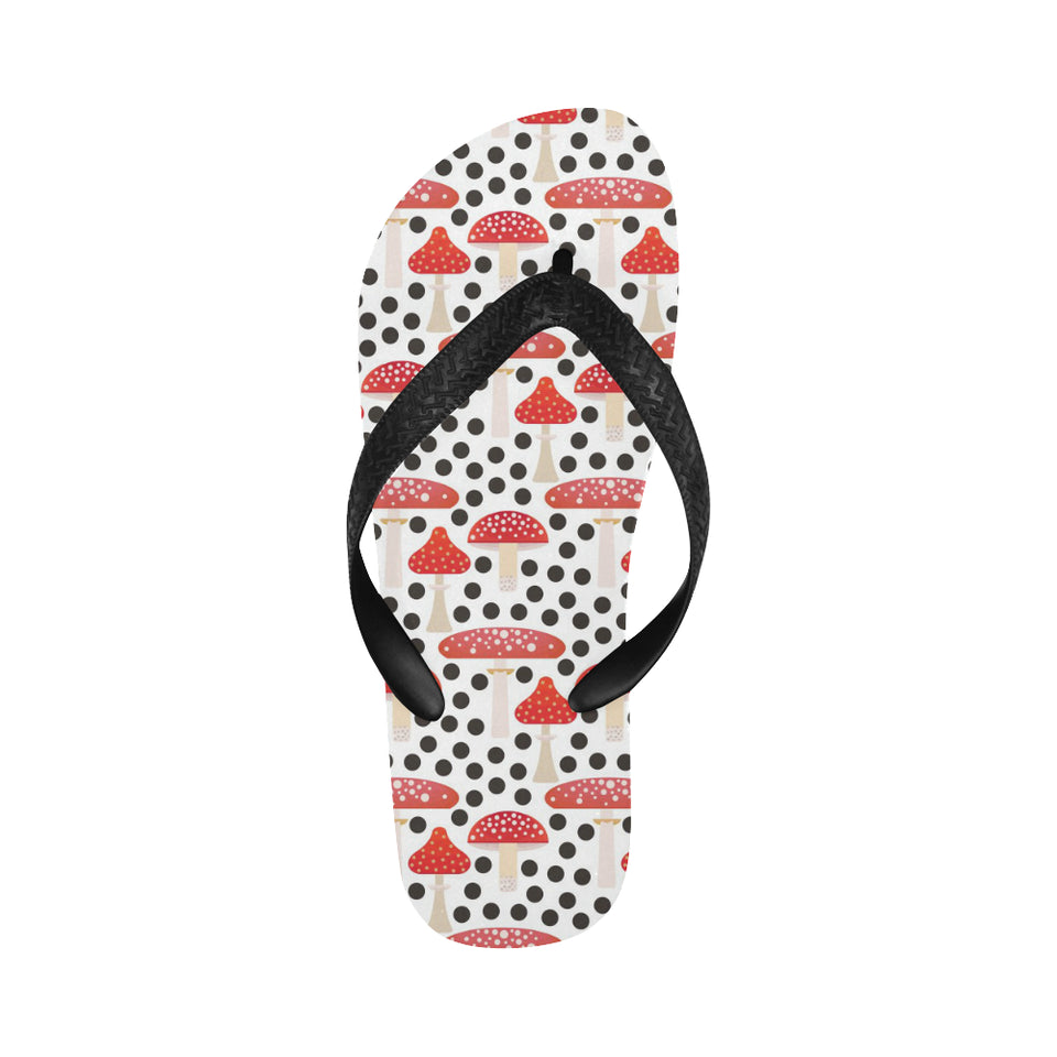 Red mushroom dot pattern Unisex Flip Flops