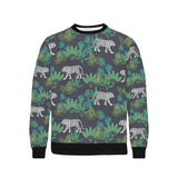 white bengal tigers tropical plant Men's Crew Neck Sweatshirt