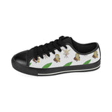 Color hand drawn cacao pattern Men's Low Top Canvas Shoes Black