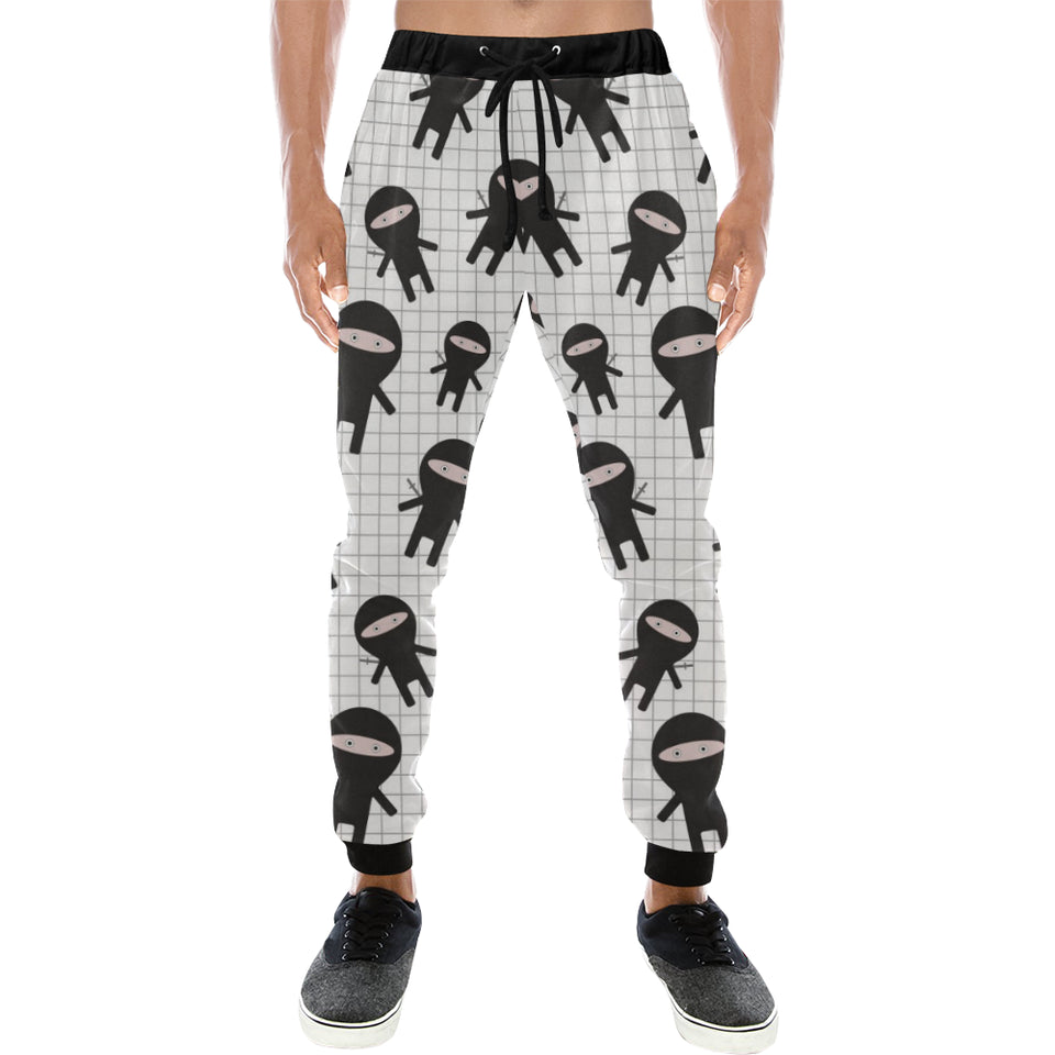 Ninja pattern plaid background Unisex Casual Sweatpants