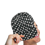 Cute white rabbit polka dots black background All Over Print Snapback Cap