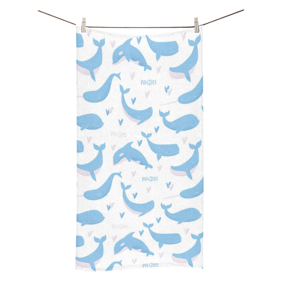 Blue whale pattern Bath Towel