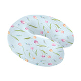 Watercolor Tulips pattern U-Shaped Travel Neck Pillow