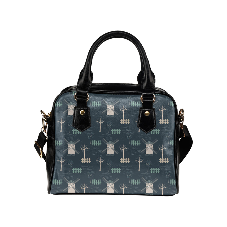 windmill tree pattern Shoulder Handbag
