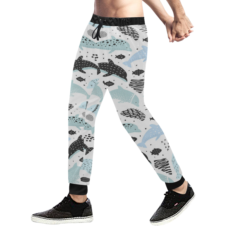 Cute dolphins Childish Style pattern Unisex Casual Sweatpants