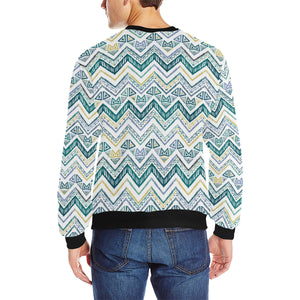 zigzag  chevron paint design pattern Men's Crew Neck Sweatshirt