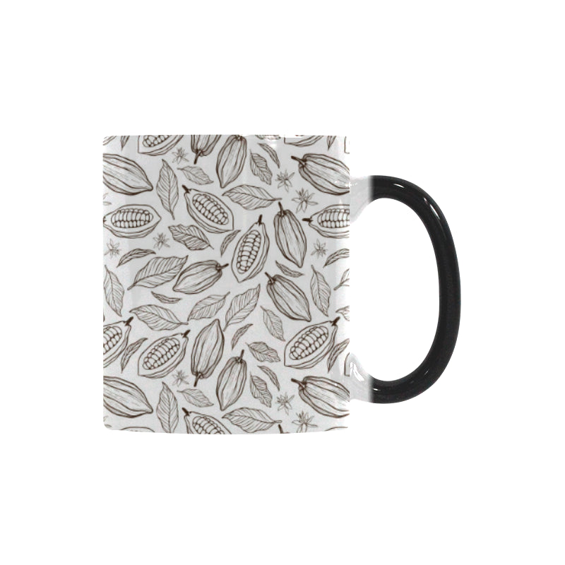 cacao beans leaves pattern Morphing Mug Heat Changing Mug