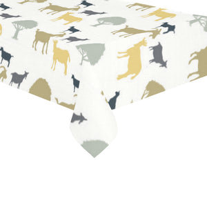 Silhouettes of goat and tree pattern Tablecloth