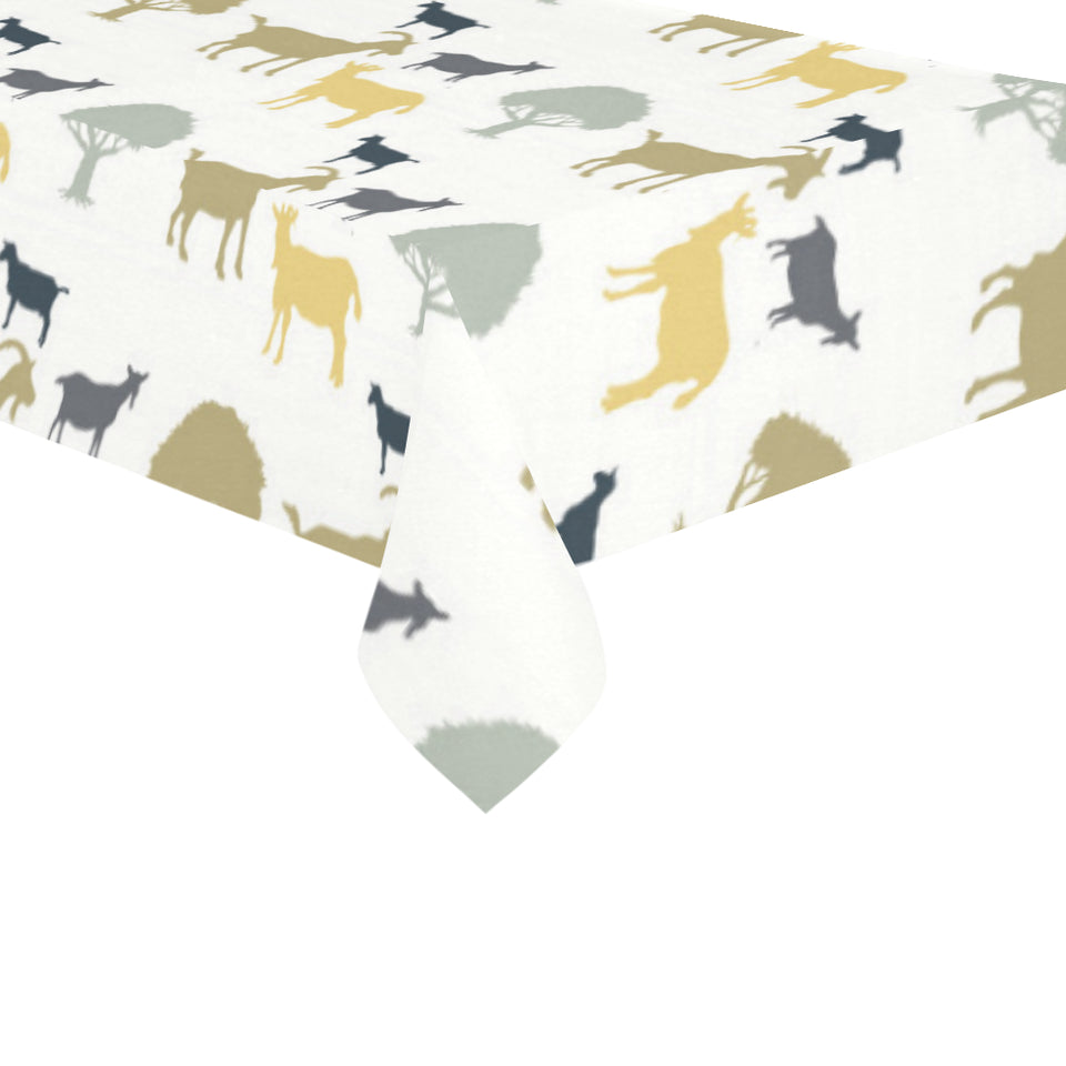 Silhouettes of goat and tree pattern Tablecloth