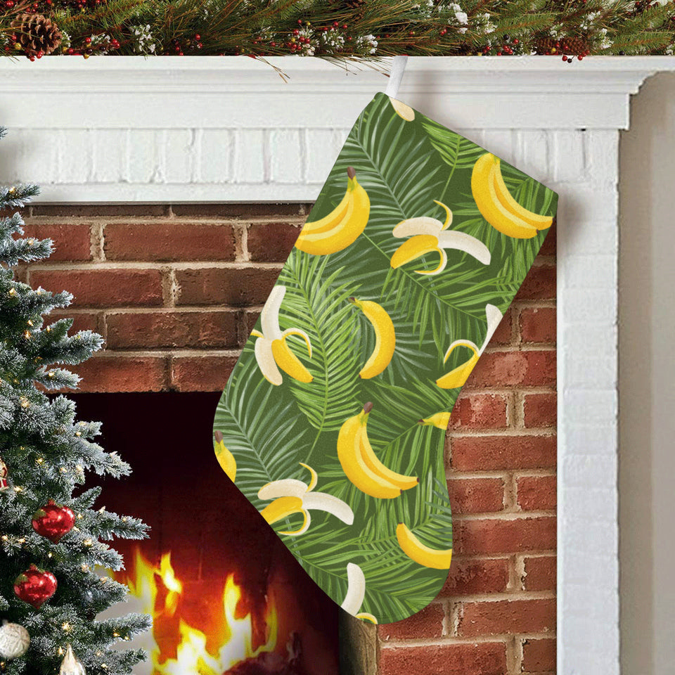 Banana Palm Leaves pattern Christmas Stocking