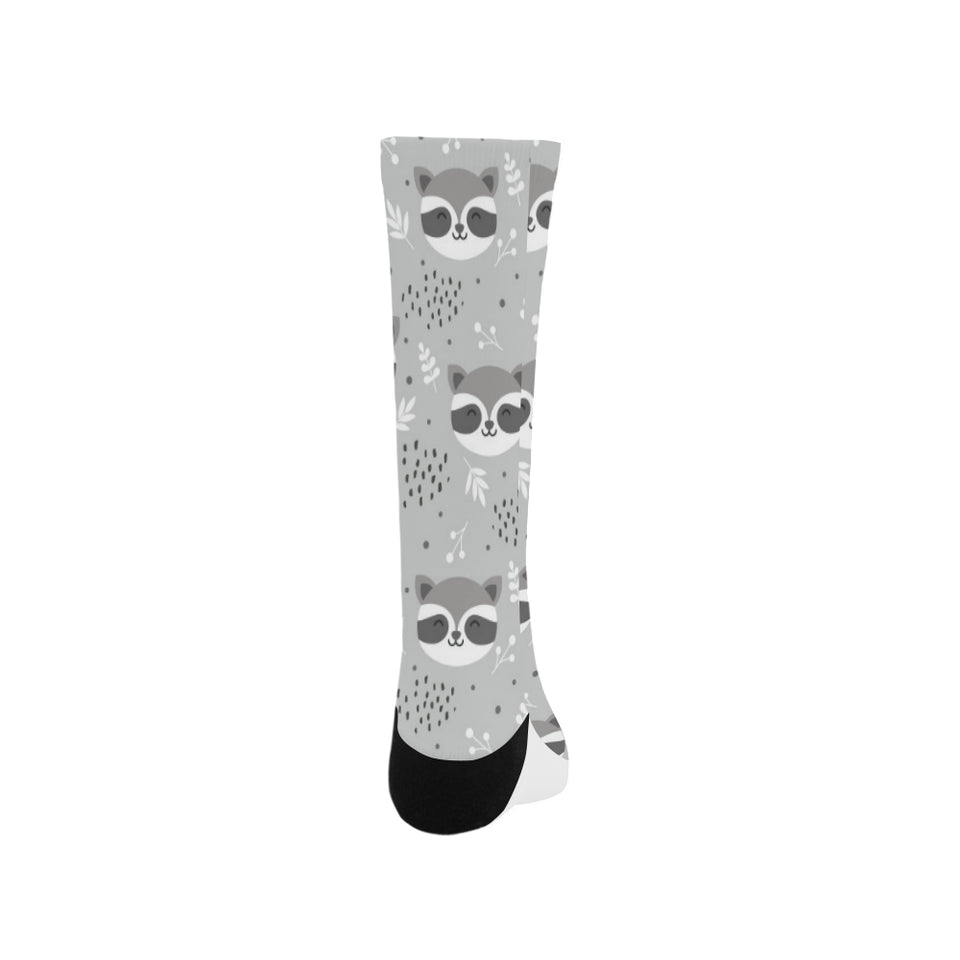 Cute raccoons leaves dot Crew Socks