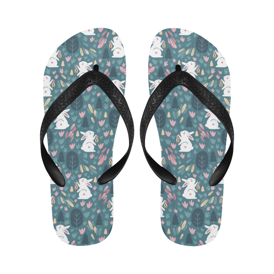 Cute rabbit pattern Unisex Flip Flops