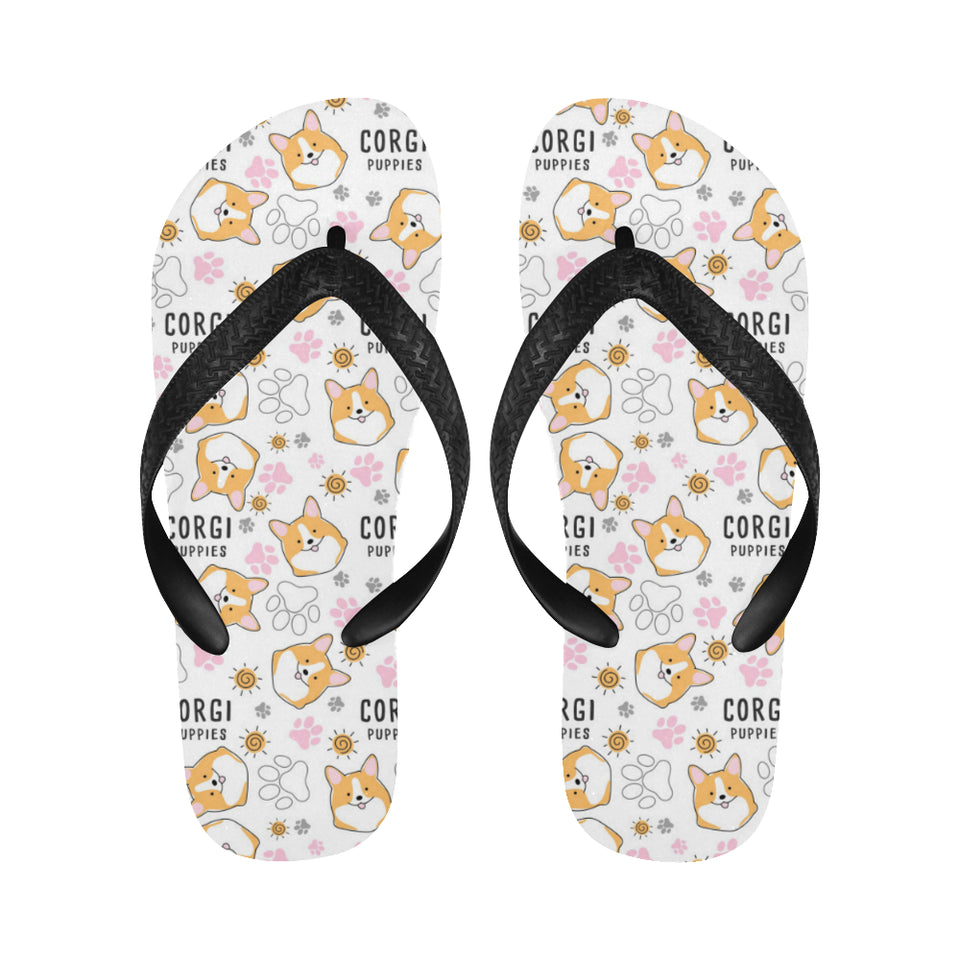 Corgi Dog Pattern Unisex Flip Flops