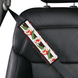 red and white tulips pattern Car Seat Belt Cover