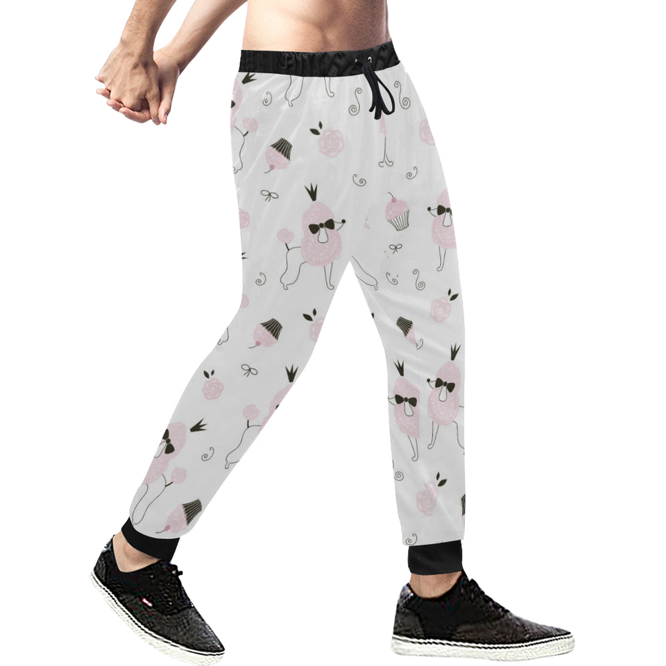 Poodle dog rose cake pattern Unisex Casual Sweatpants