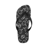 Garlic pattern black background Unisex Flip Flops
