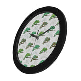 Chameleon lizard pattern Elegant Black Wall Clock
