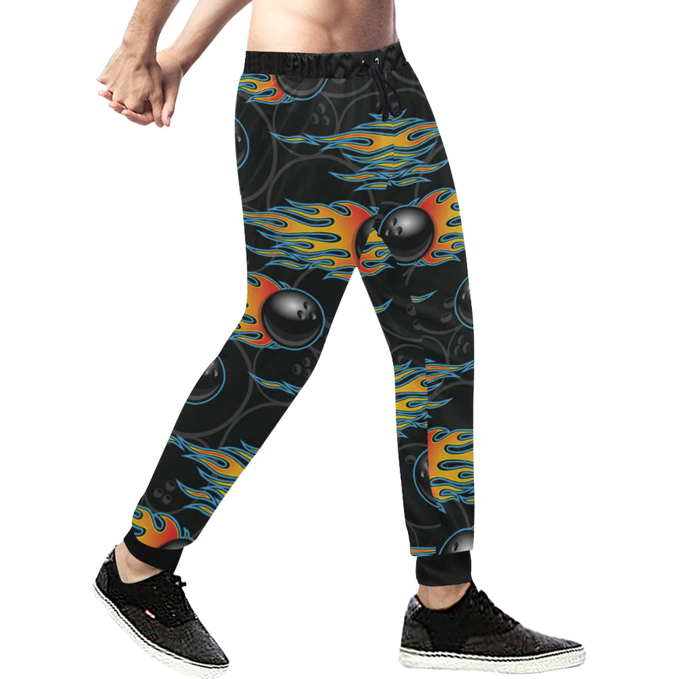 Bowling balls flame pattern Unisex Casual Sweatpants