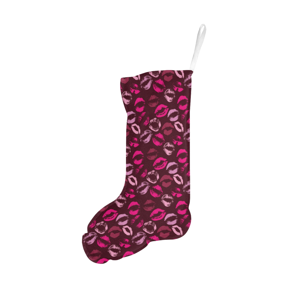 Lips Pattern Print Design 03 Christmas Stocking