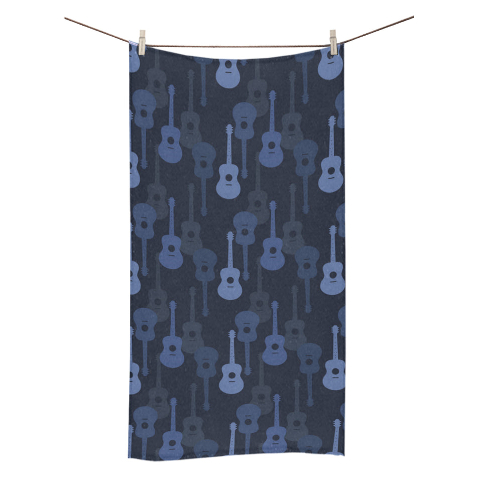 Blue Theme guitar pattern Bath Towel