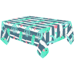 Cute octopuses heart striped background Tablecloth