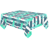 Cute octopuses heart striped background Tablecloth