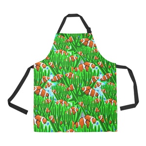 Clown Fish Pattern Print Design 01 All Over Print Adjustable Apron