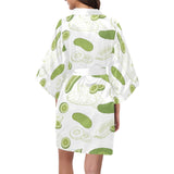 Cucumber sketch pattern Women's Short Kimono Robe