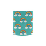 Rainbow pattern green background Morphing Mug Heat Changing Mug
