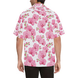 pink purple orchid pattern background Men's All Over Print Hawaiian Shirt