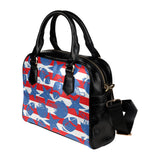 American football ball star stripes pattern Shoulder Handbag
