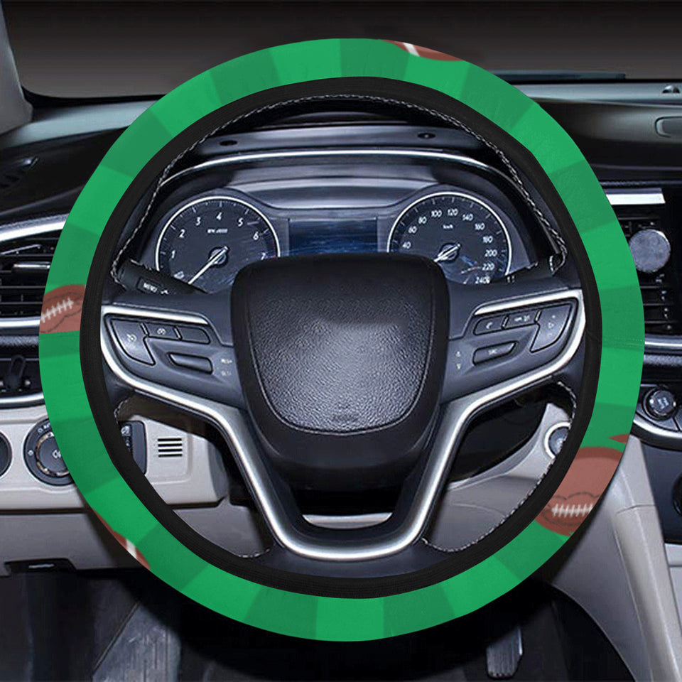 American football ball field background Car Steering Wheel Cover
