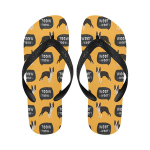 Boston terrier design pattern Unisex Flip Flops