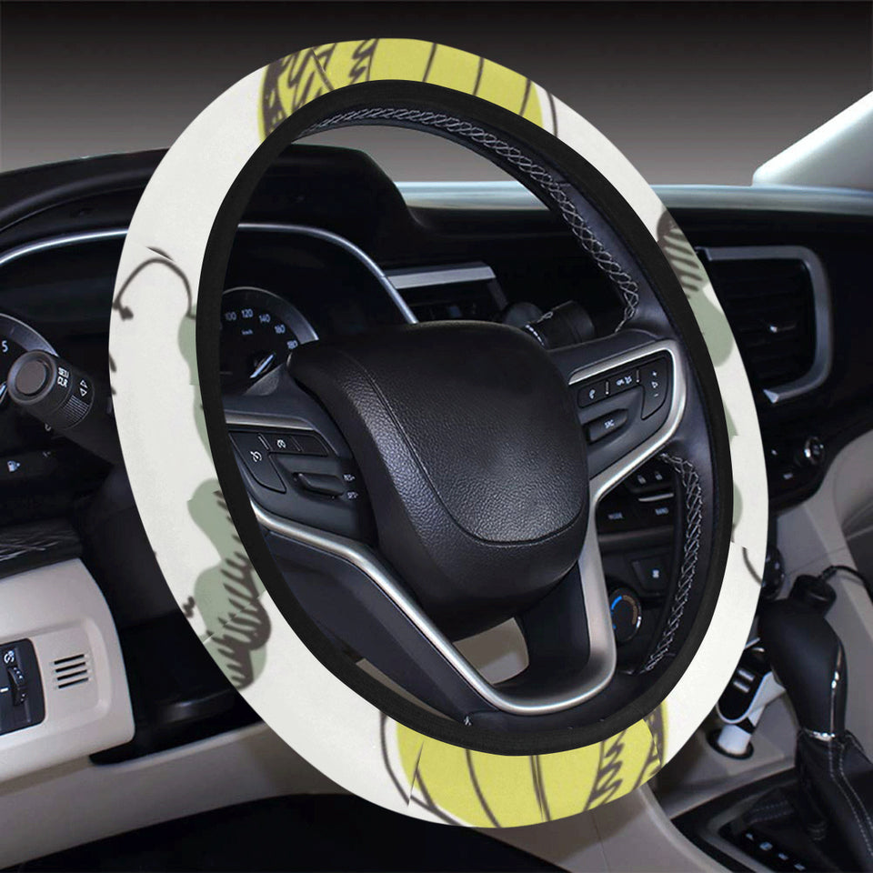 Hot Air Balloon Bird Cloud Pattern Car Steering Wheel Cover