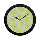 slice of lemon pattern Elegant Black Wall Clock