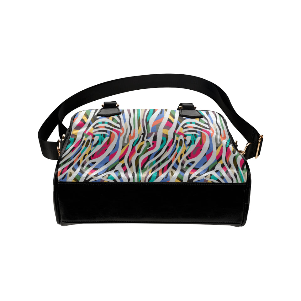 Colorful zebra skin pattern Shoulder Handbag