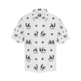 Cute french bulldog paw pattern Men's All Over Print Hawaiian Shirt