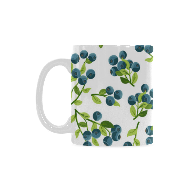 blueberry white background Classical White Mug (Fulfilled In US)