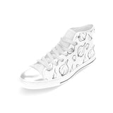 Garlic pattern black white Women's High Top Canvas Shoes White