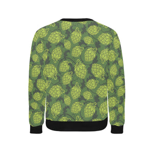 Hop pattern Hop cone background Men's Crew Neck Sweatshirt