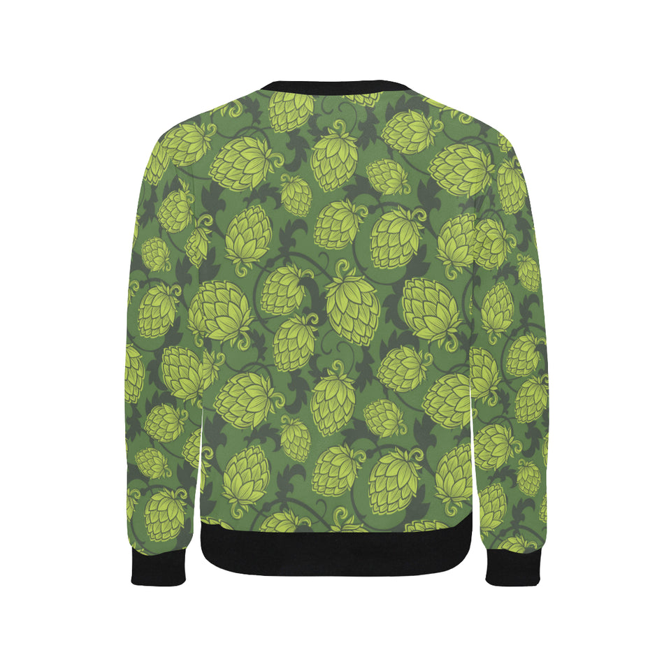 Hop pattern Hop cone background Men's Crew Neck Sweatshirt