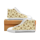 peanuts design pattern Men's High Top Canvas Shoes White