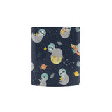 Cute sloth astronaut star planet rocket pattern Morphing Mug Heat Changing Mug